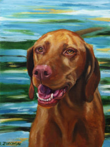 Vizsla Oil painting