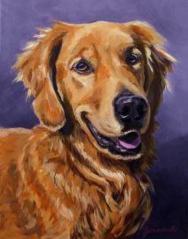 Golden Retriever in 11" x 14" Acrylic Painting