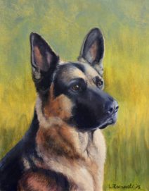 custom oil painting of German shepherd dog